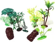 SWEET ONLINE DEAL 10 Pieces Model Rock Jungle Wide Trees Figurines with Base