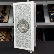Acrylic Stone Backgammon Board with LION Pic,Backgammon Set, Premium Game Board