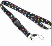 Lot 10pcs love heart Lanyard Mobile Phone ID Card KeyChain Holder kids party git
