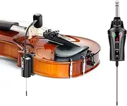 ACEMIC UHF Wireless Violin Microphone - Wireless Microphone System Clip for Musical Instrument, Rechargeable Wireless Microphone 6.35 mm & 3.5 mm Plug Receiver and Transmitter for Violin VT-5