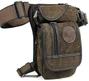 Drop Leg Bag Outdoor Waist Pack for Men Women Tactical Military Motorcycle Bike Cycling Multi-Pocket Waist Fanny Pouch Travel Hiking Climbing Thigh Bag Pocket, Brown, Casual