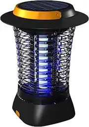 [Gecko] Rechargeable Solar USB Bug Zapper – Indoor Fly Trap and Cordless Mosquito Zapper for Camping, Patios, Backyard – Outdoor UV Lamp Fly Control, Weatherproof Insect Unit, 20h Runtime, 5m Radius