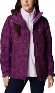 Columbia Women's Tunnel Falls Interchange Jacket Plum Florescence Print Small