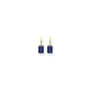 14k Yellow Gold 7x5mm Emerald Cut Sapphire Earrings
