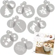 14 pcs Coffee and Cake Decorating Stencils // 11cm and 7cm // CHRISTMAS