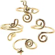 [LIFKOME] 4pcs Boho Toe Rings for Women Open Tail Ring Set with Zircon Ideal for Summer Beach Foot Jewelry Adjustable and Elastic Gold Designs