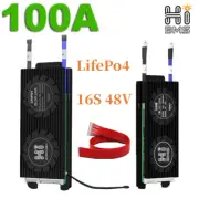 LifePo4 16S 48V 100A Smart BMS Battery Protection Board Common Port with Balance