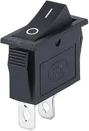 BKUANE KCD3 220V ON/Off SPST Rocker Switch Single Pole Single Throw 2 Position 20A 125VAC with LED Light 3 Pins/ 2 Pins(2PIN Black)