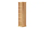 360 Rotating Bookshelf Bamboo Storage Display Rack Shelving in Wood