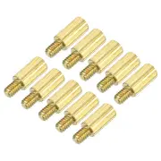 100 Pcs Brass Round Threaded Spacer,for Electronics Industries (M2 6+3mm)