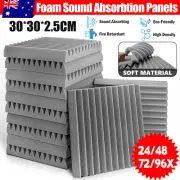 24-96X Studio Foam Acoustic Panels Soundproofing Absorbtion Wedge Self-Adhesive