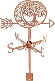 SUPERDANT Moon Weather Vane Tree of Life Metal Weathervane Copper Red Wind Vanes Weathercock Decorative Wind Direction Vanes Signs for Farmhouse Outdoor Garden Lawn Roof Paddock Decoration