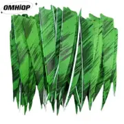 50Pcs 4" Shield Arrow Feather Green Ink Fletches RW LW For Traditional Bow Arrow