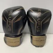 Liberlupus Boxing Gloves Adult Unisex MMA Training Kickboxing Gold Black 10 OZ