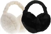 [LIFKOME] Girls Earmuffs 2pcs Folding Earmuffs Unicorns for Girls Athletic Headband Head Muffs Kids Ear Muffs Girls Black Earmuffs Fishing Net Bags Large Winter Baby Fluffy Props Plush