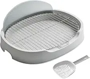 Fonowx Dog Toilet Potty Trainer Corner,Dog Potty Tray,Cleaning Tool,Indoor Portable Litter Box for Small Dogs Cat Pet Accessories, Grey, 18mm