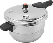 Stainless Steel Pressure Cooker, 5L/6L/8L Stovetop Pressure Canner with Steamer Rack & Lid, Fast Cooking Canning Pot Compatible with Gas & Induction Cookware, Electric Stoves (5L)