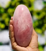 Natural 160MM Pink Rose Quartz Stone Healing Charged Metaphysical Chakra Lingam