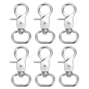 6Pcs Swivel Snap Hook, 20mm(3/4") Trigger Snap Claw Lanyard Clip, Silver White