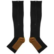 Compression Stockings Nylon Zipper Compression Sock Leg Knee Support Open1031