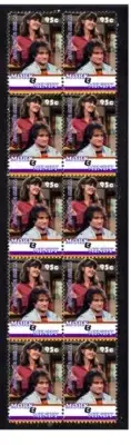 ROBIN WILLIAMS, MORK & MINDY TV ICONS STRIP OF 10 MINT VIGNETTE STAMPS 5