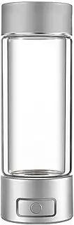 3-in-1 Hydrogen Water Bottle with Hydrogen Nasal Straw and Bottle Adapter Portable Hydrogen Water Generator Ionizer with SPE Ionic Membrane 3 Mins Make Hydrogen Content Up to 2000 PPB 400 Ml(Silver)