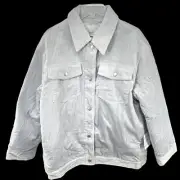 Asos Jacket Adult Size 8 Gray Button Up Cord Overshirt Shacket Quilted Lined NEW
