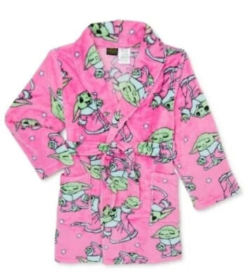 Star Wars The Mandalorian Baby Yoda Girls SIZE 4-5 Plush Robe-New