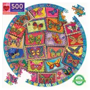 500pc eeBoo Round Jigsaw Puzzle 58cm Kids Fun Game Vintage Butterflies 10+