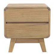 CT Providence Solid Timber 2 Drawer Bedside Table (Natural)