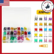 Mini Car Assortment Fuse Assorted Kit Blade Auto Set 220pcs Truck Automotive EXS