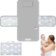 Oxford Cloth Foldable Diaper Changing Pad Spacious Diaper Changing Station with 3 Storage Pocket Diaper Changing Pad for Infant Built in Pillow for Baby