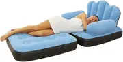Inflatable Sofa, Versatile Inflatable Sofa Bed with L-Shaped Arms | Pool Float Sofa Sleep Away Mattress Bed