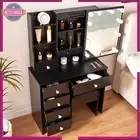 Makeup Vanity Dressing Table Desk Set LED Light Mirror with 6 Drawers + Stool