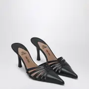 [Paris Texas] Black Leather Mule Nadia 37 IT Black