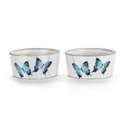 Dean Crouser Blue Butterflies Ramekin Bowls