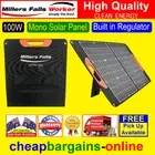 100W 12 VOLT SOLAR PANEL MONO BUILT IN REGULATOR OFF GRID FOLDING POWER PANEL HD