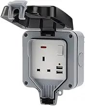 Outdoor Electrical Outlet Kit - Wall Switched Plug Outlet with USB Charging Port | Electrical Outlet with Weatherproof Enclosure Puchen