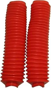 340mm Front Fork Boots Shock Covers Protector Rubber Dust Gator Guard Gaiters for Pit Dirt Bike Motorcycle(Red)