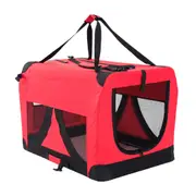 Portable Soft Dog Cage Crate Carrier Xl Red Pet Transport