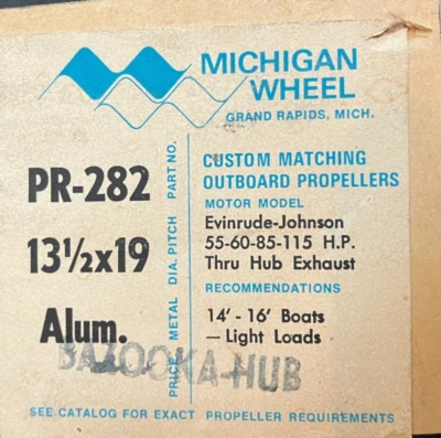 MICHIGAN WHEEL PR282 PROPELLER, Johnson, Evinrude
