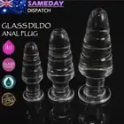 Glass Anal Plug Big Crystal Wearable Threaded Butt Thruster Vagina Adult Sex Toy
