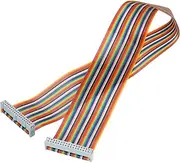 uxcell 1 Pcs 34 Pin Flat Rainbow Ribbon Cable FC/FC Female Connector 1.64FT 2.54mm Pitch Breadboard Jumper Wires for Electronic Projects