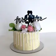 Black Acrylic 'Mr & Mr' Two Grooms Cake Topper