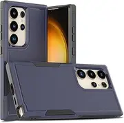 for Galaxy S25 Ultra Case, TPU PC 2 in 1 Heavy Duty Shockproof Protective Phone Cover, Blue