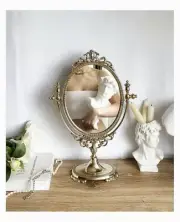 RARE VINTAGE MIRROR BRASS ORNATE ART DESK DECOR EXQUISITE BAROQUE ITALIAN STYLE