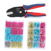 Heat Shrink Crimping Tool Kit, Ratcheting Wire Crimper for 330pcs (AWG 26-10)