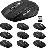 Guiheng 2.4Ghz Wireless Mouse - 6 Button, Nano Receiver for Laptop, PC, Chromebook, Notebook, Office - 10 Pack