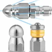 3X Nozzles High-Pressure Sewer Drain Cleaning Nozzle-Sewer Jetter,1/4 Connetors