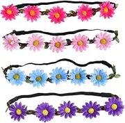 [HAPINARY] 5pcs Sunflower Flower Hair Wreath Realistic Bohemia Style Headband for Party Accessories